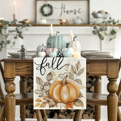 Fall Table Runner 13x48 Inch Polyester Home Decor for Dining & Parties
