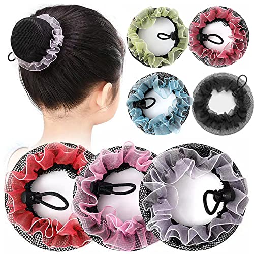 7pcs Large Hair Bun Covers with Drawstring Floral Elastic Snoods