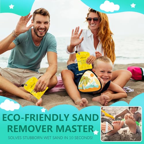 Antfuny Sunlight Yellow Triangle Sand Remover for Beach Cleaning, Travel & Family Use