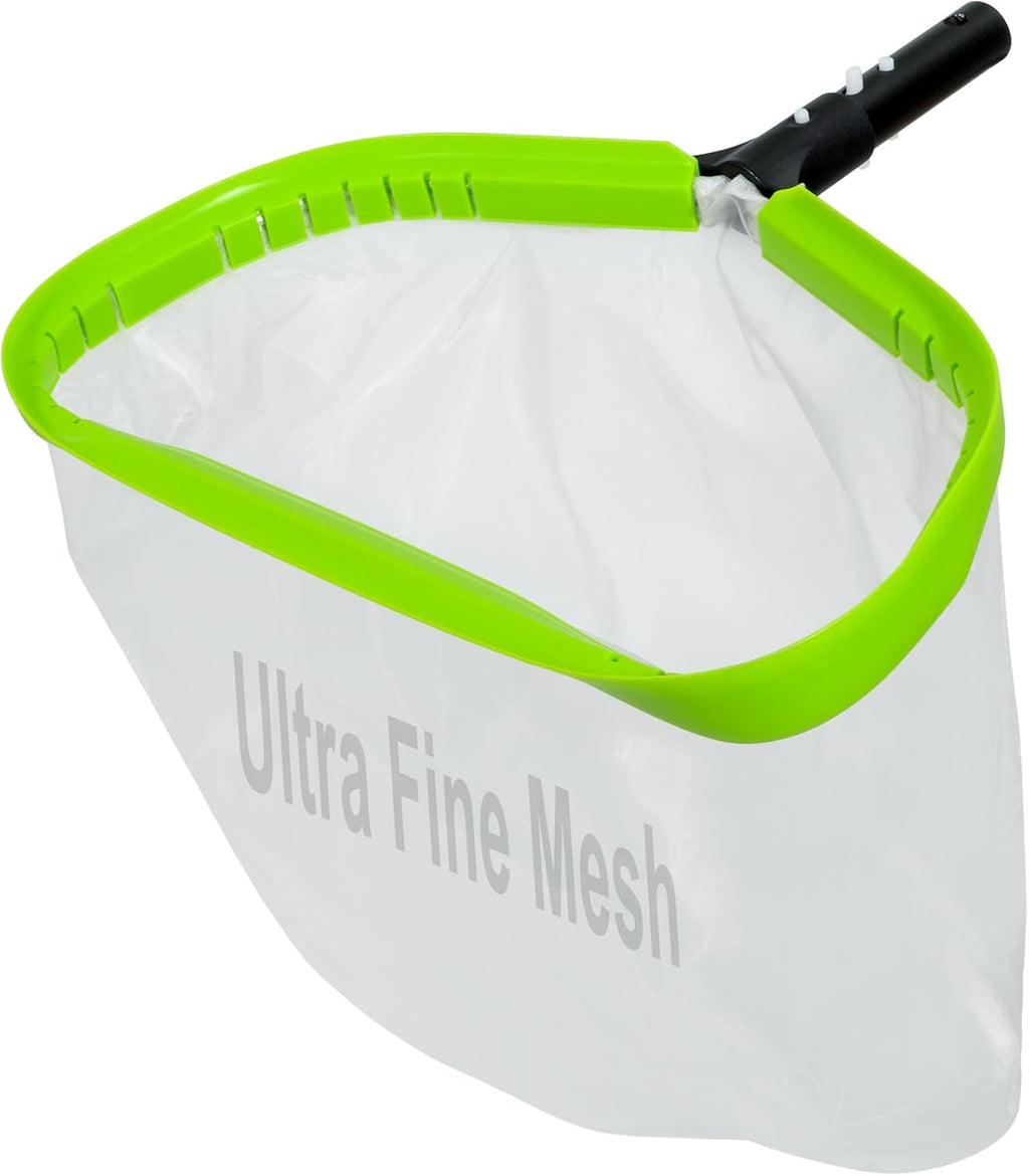 Skiennix Ultra Fine Mesh Pool Leaf Skimmer Net - Heavy Duty Aluminum Frame & Deep Bag for Debris Cleaning