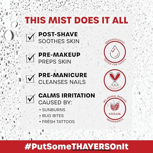 Thayers Alcohol-Free Witch Hazel Facial Mist Toner, Aloe Vera, 3 oz