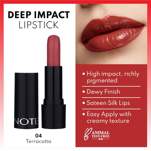 NOTE Cosmetique Deep Impact Lipstick Terracotta 0.16 oz