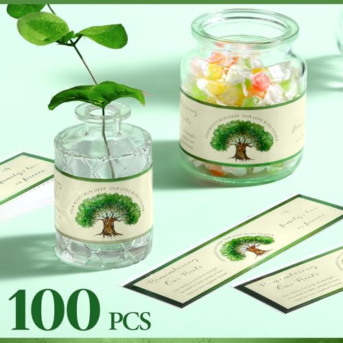 Dunzoom 100 Pcs Family Reunion Water Bottle Labels Stickers Classic Style
