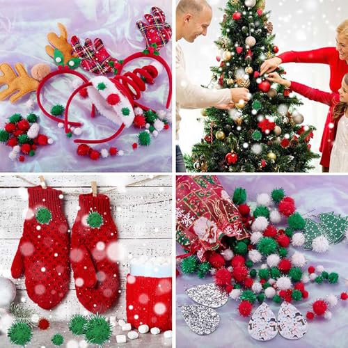 100 Pcs Small White Glitter Pom Poms for Arts and Crafts