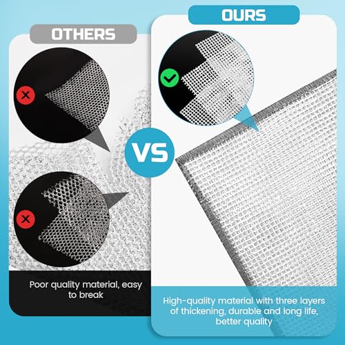 Forggon Non-Scratch Wire Dishcloth 12-Pack, 3-Layer, 7.08"x8.86"