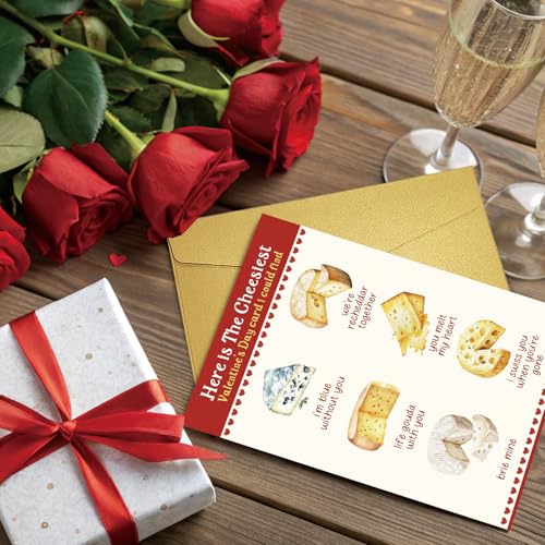 Romantic Cheese Valentine's Day Card - Funny Gift for Him & Her