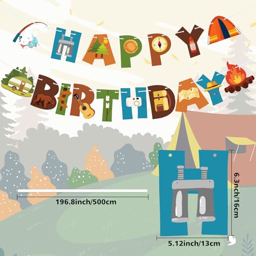Camping Birthday Banner - Happy Birthday Party Decorations