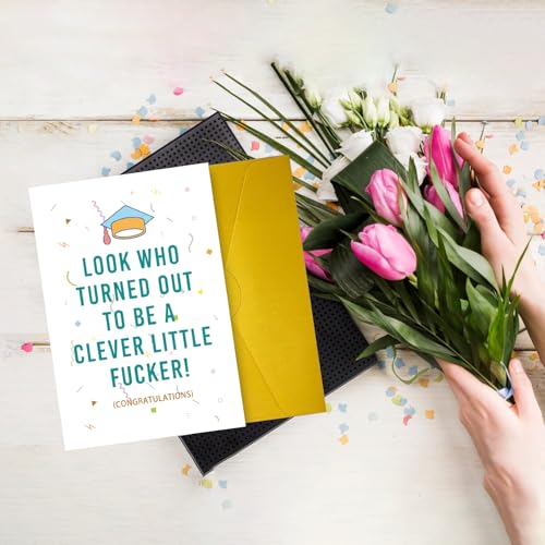 Funny Graduation Card for Him/Her - Humorous Congrats Gift