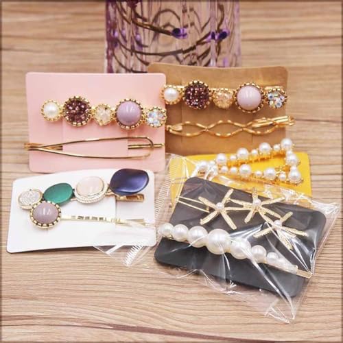 50 Pcs Hair Clip Display Cards Kraft Paper for Bows and Barrettes