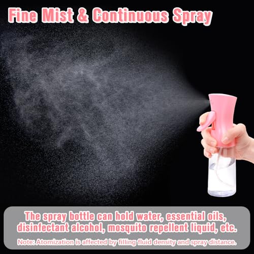 Continuous Fine Mist Spray Bottle for Hair Styling and Plant Care 6.8oz