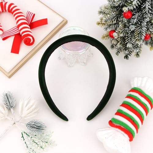WHAVEL Green Velvet Headband for Women Soft Solid Plain Hairband