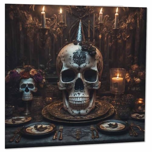 Gothic Skulls Birthday Card - 145 x 145mm Alternative Greeting Card