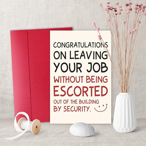 Funny Farewell Card for Coworker - Congratulations Edition