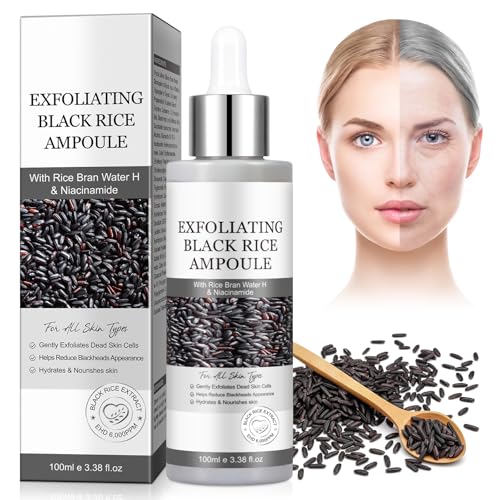 Black Rice Peeling Glow Ampoule 100ml – Gentle Exfoliating Face & Body Serum with Hyaluronic Acid