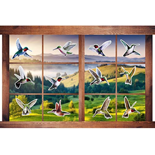 24-Pack Large Hummingbird Static Cling Window Decorations