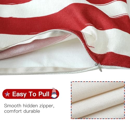 OTOSTAR Patriotic 18x18 Pillow Covers, America Freedom Set of 4
