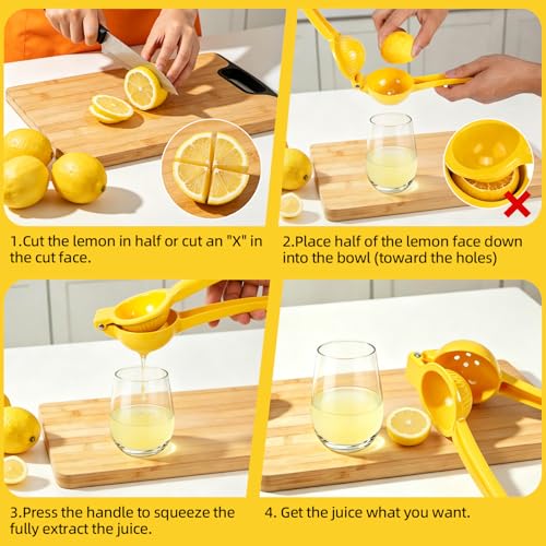 Heavy-Duty Metal Citrus Juicer - Ergonomic Manual Lemon & Lime Squeezer