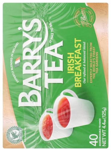 Barry's Irish Breakfast Tea - 40 Full-Bodied Tea Bags for Morning & Afternoon