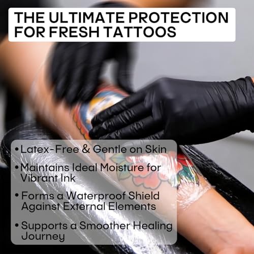 POSEIDON Tattoo Aftercare Bandage 6 in x 2 Yd, Waterproof Clear Film