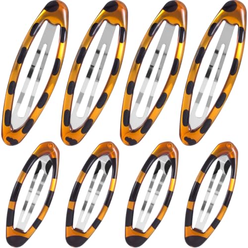 STSTR 8PCS Tortoise Snap Barrettes for Women Metal Hair Clips 2 Sizes