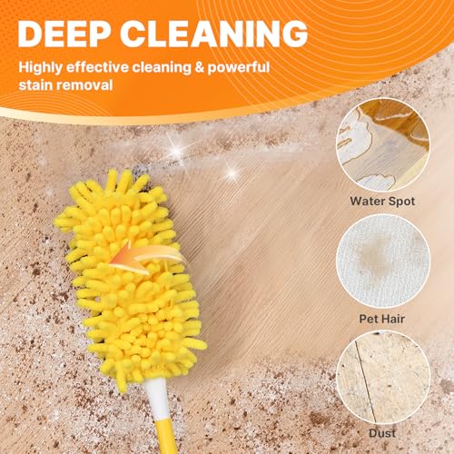 BEVAUEG 2 Pack Reusable Microfiber Duster Pads for Swiffer, 360 Dust Refills - Yellow