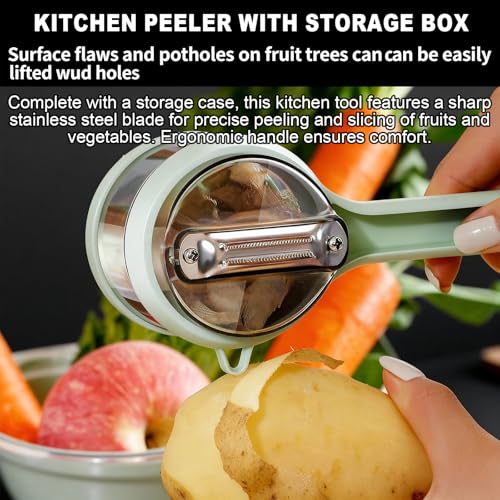 Hubaltuye 2-Piece Vegetable Peeler Set with Storage & Hooks