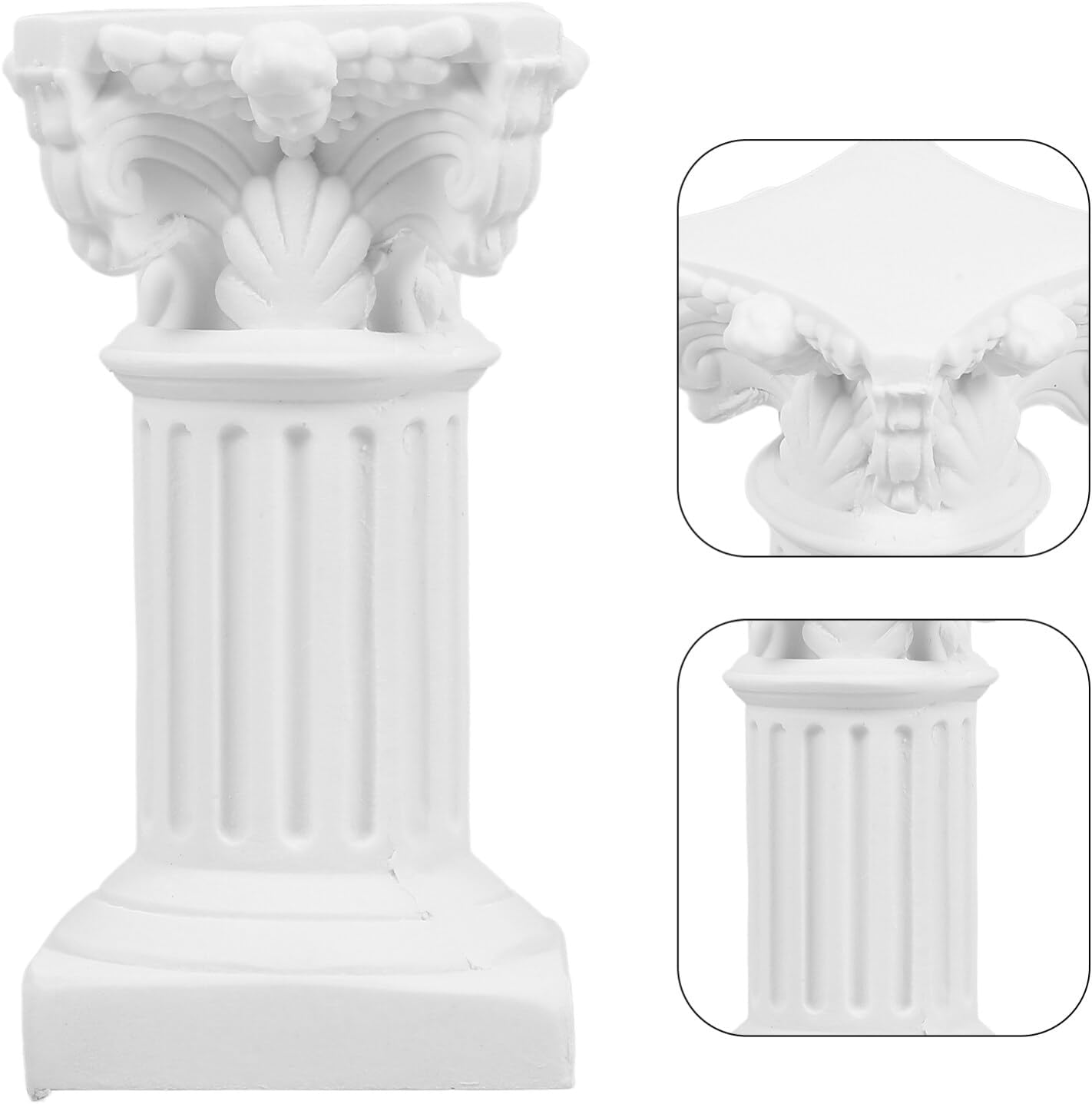 TOYANDONA Roman Pillar Statues - Elegant Greek Columns Candle Holders | 2-Piece White Resin Set
