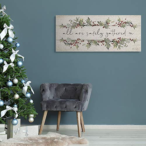 Christmas Holiday Phrase Canvas Wall Art 17x40 Inches Ready to Hang