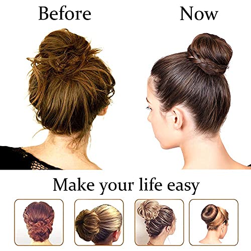 TwistyTieLB Hair Donut Bun Maker 3.5 Inch Brown 2PCS