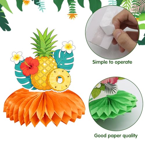 9Pcs Hawaiian Party Table Decorations, Tropical Honeycomb Centerpieces