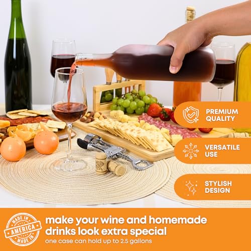 FastRack 750ml Glass Bordeaux Wine Bottle includes Black PLASTIC Caps - 4 Cases of 12 (48 Bottles) - Clear/Flint (Flat-Bottomed - SCREW TOP)