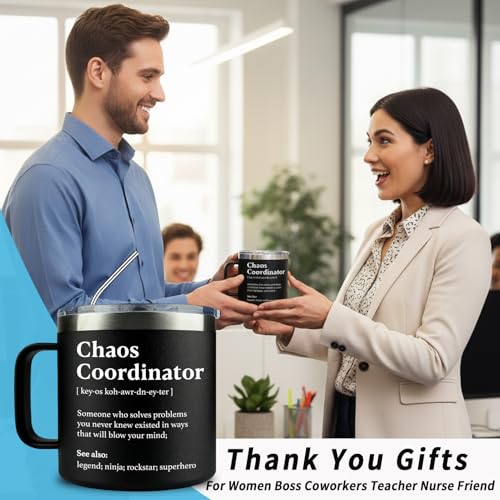 Black 14oz Chaos Coordinator Mug - Funny Boss Coworker Gift