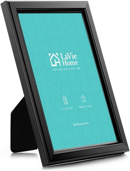 LaVie Home 4x6 Picture Frames - Set of 12 Classic Black Frames with High Definition Glass for Wall & Table Display