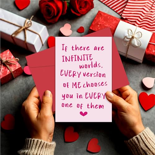 Romantic Anniversary Card - Infinite Worlds Love Message