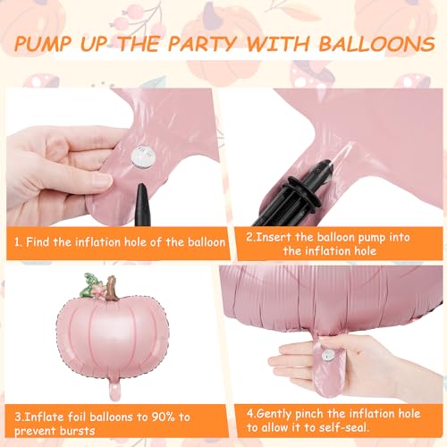 Pumpkin Foil Balloon Set, 21-Inch Fall Decor for Baby Shower & Birthday