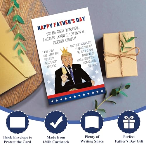 Funny Father's Day Card for Dad - Supoeguk 8x5.3 Inches