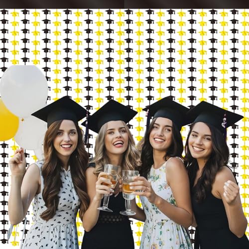 Metallic Foil Curtain Backdrop for Graduation Party - 2 Pack