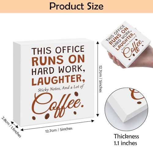 Funny Office Wooden Box Sign - Humorous Desk Decor Gift