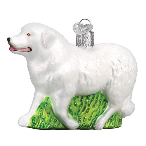 Old World Christmas Great Pyrenees Glass Blown Ornament for Christmas Tree, Handcrafted Holiday Decoration, Dog Collection