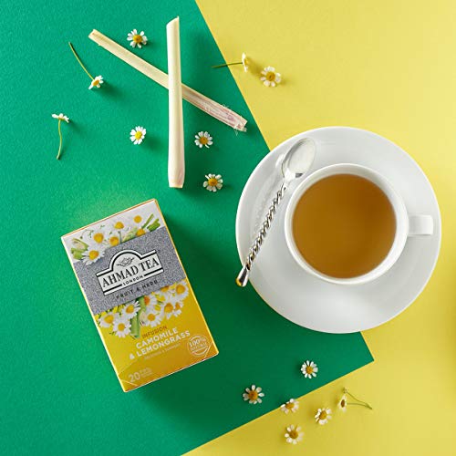 Ahmad Tea Camomile & Lemongrass Herbal Tea, Decaffeinated, 20 Tea Bags