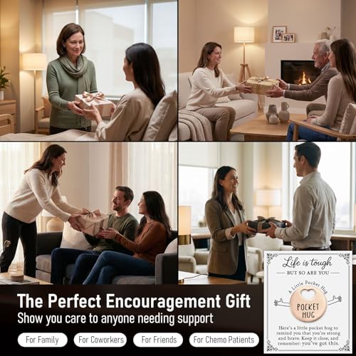 Rose Gold Cancer Care Pocket Hug Gift Card for Women - Inspirational Support Keepsake