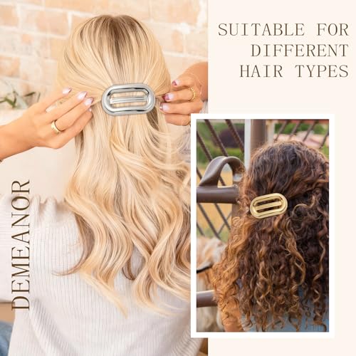 Metal Hair Clips 2-Pack Vintage Gold & Silver French Barrettes