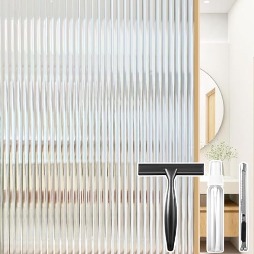 Beautyhero 3D Reeded Glass Window Privacy Film - 17.5 x 78.7''