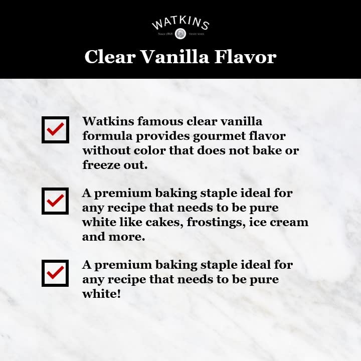 Watkins Clear Vanilla Flavor - 11 Fl. Oz. Bottle for Baking & Cooking | Pure, Natural Taste