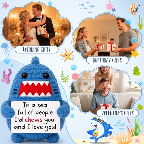 Crochet Shark Gift for Couples - Romantic Anniversary & Valentine's Idea