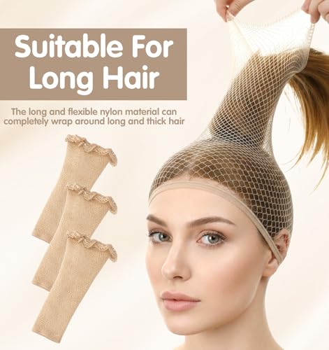 4-Pack Non-Slip Mesh Wig Cap for Long Hair and Cosplay