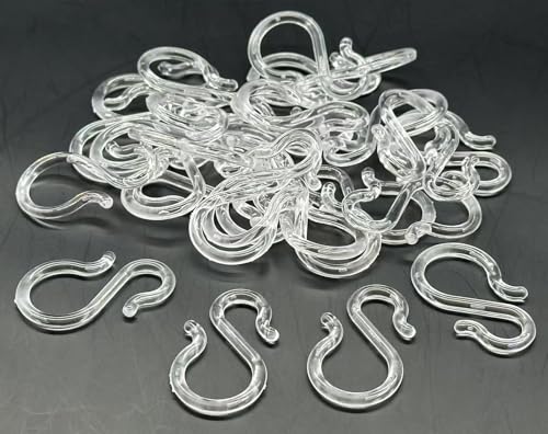 24-Piece Clear Plastic Punch Cup Hooks - 1.7 Inch Scratch-Free Hangers