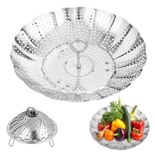 Stainless Steel Vegetable Steamer Basket - Foldable Insert for Pots