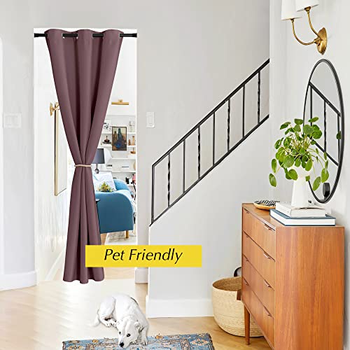 NICETOWN Thermal Blackout Door Curtain, 42" x 80", Dry Rose, 1 Panel
