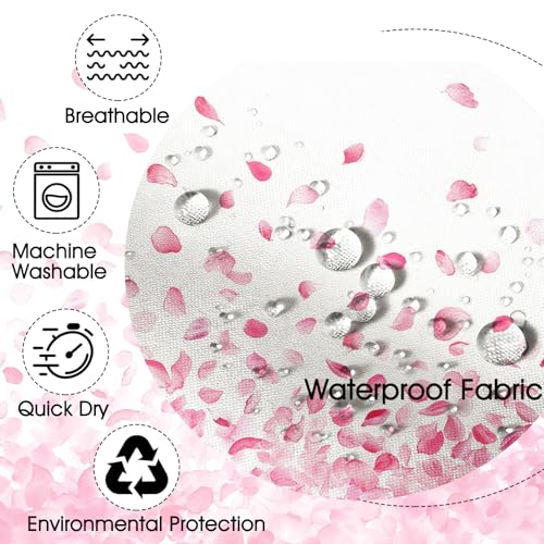 Mocsicka Pink Floral Shower Curtain, 72"x72" Waterproof Bathroom Decor